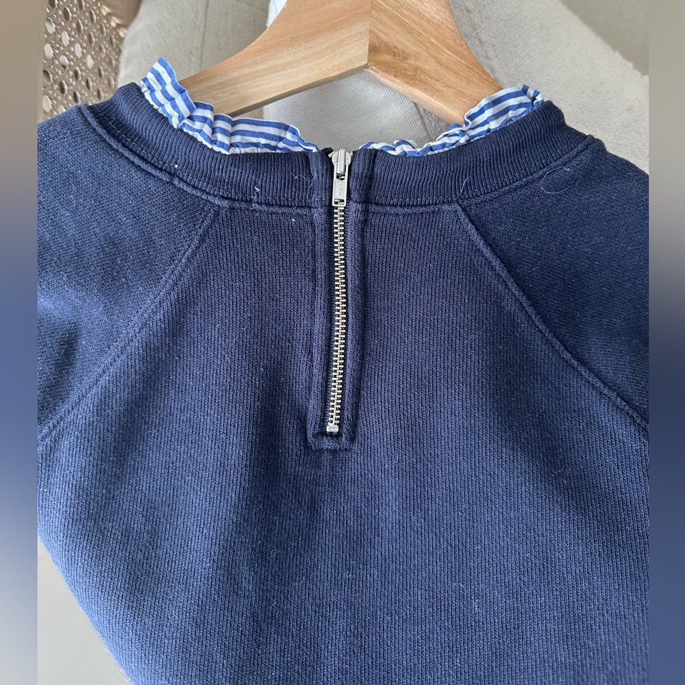 J. Crew Blue Sweatshirt with Ruffles - Picture 4 of 5